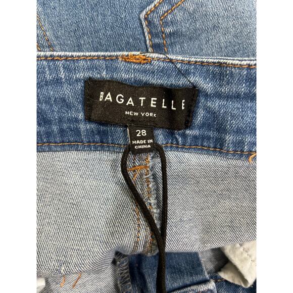 Bagatelle High Rise Wide Leg Medium Blue Jeans Contrast Trim 28 x 30 - Picture 6 of 8